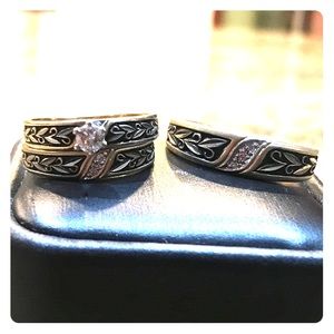 Wedding Ring Set- Engagement / Bride / Groom